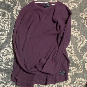 Purple Abercrombie Waffle Knit Long Sleeve Shirt